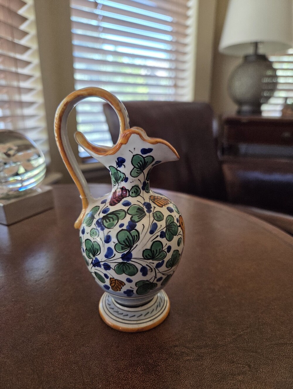 Italian Grazia Deruta Olive Oil Pottery Urn